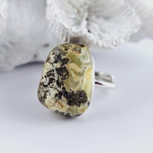 Unusual Natural Baltic Amber Ring, White Amber Ring, Amber And Sterling Silver Ring, Baltic Amber Jewelry, Amber Gift For Her, White Amber