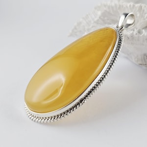 Shiny Orange Amber Pendant, Natural Baltic Amber And Silver, Genuine Amber Jewelry, Amber Stone, Gift for her, Pendant, unique pendant