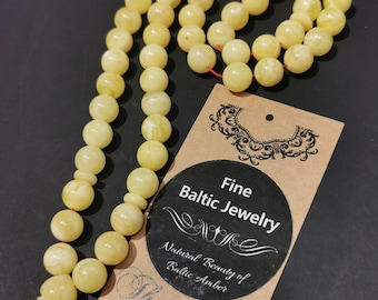 Ø +10.0mm Islamic Baltic Amber Prayer, 66 Round Beads, 47.75g Rosary, Tesbih, subha, tasbih, misbaha, kehribar, pure amber