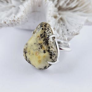 Unusual Natural Baltic Amber Ring, White Amber Ring, Amber And Sterling Silver Ring, Baltic Amber Jewelry, Amber Gift For Her, White Amber
