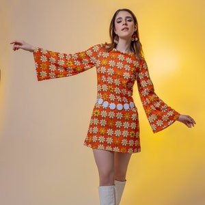60s long sleeve mini dress 60s Mini Dress Long Sleeve