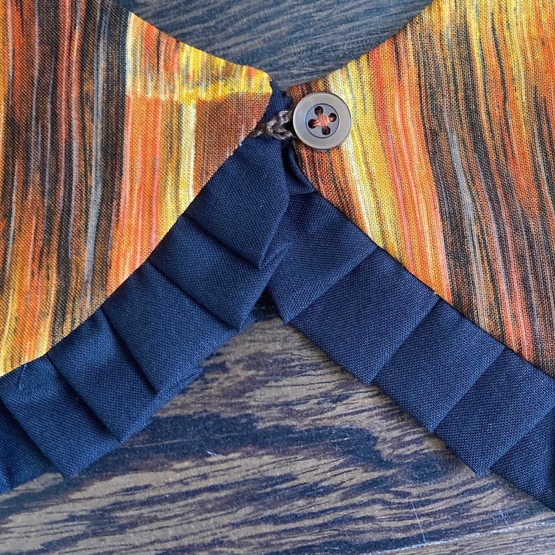 Removable Collar, curry orange, 100% cotton, Handmade, Peter Pan Collar, detachable Bib collar, big collar with ruffles, image 5