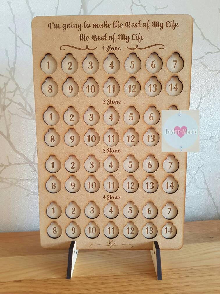 Weight Loss Journey Board Weight Loss Tracker 4 Stone Etsy