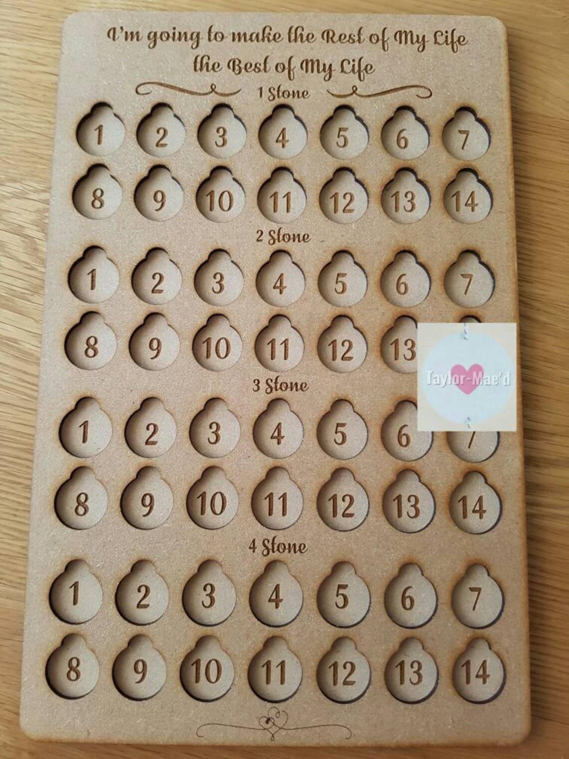 Weight Loss Journey Board Weight Loss Tracker 4 Stone Etsy