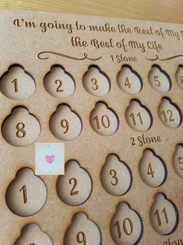 Weight Loss Journey Board Weight Loss Tracker 4 Stone Etsy