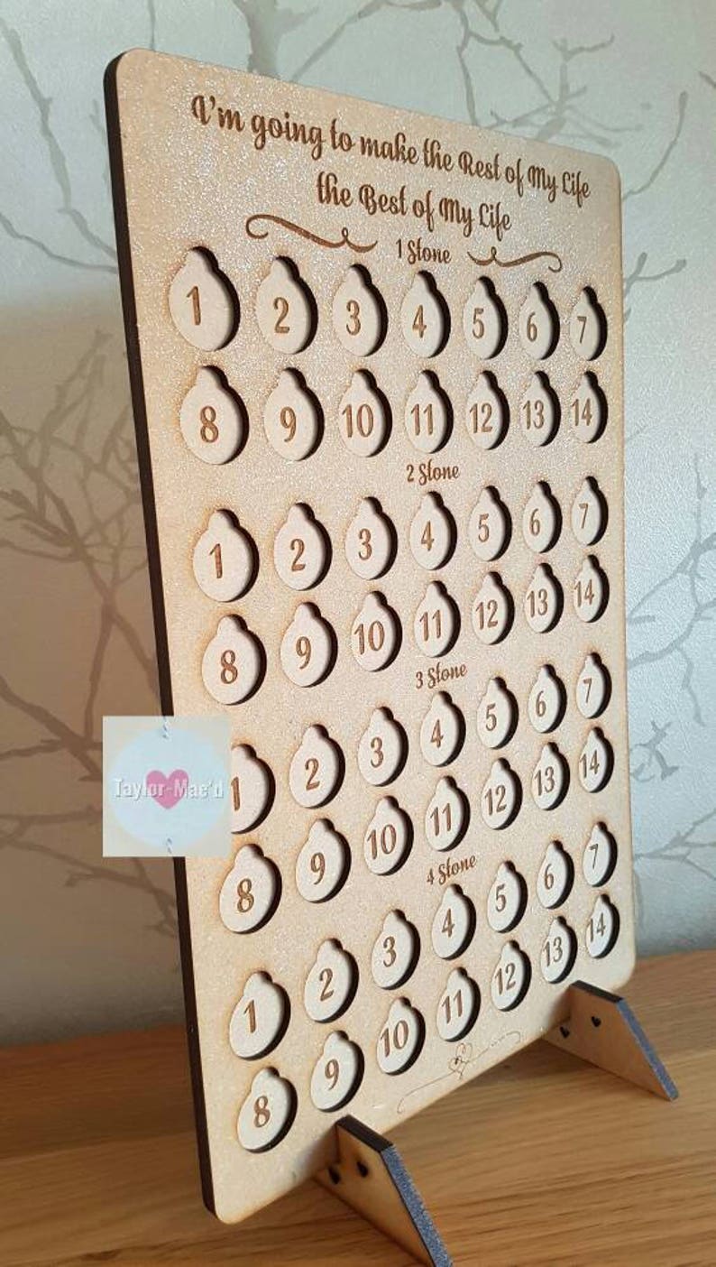 Weight Loss Journey Board Weight Loss Tracker 4 Stone Etsy