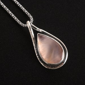 Handmade Pink Chalcedony Sterling Silver Necklace