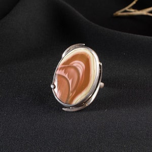 Royal Imperial Jasper Silver Ring, Handmade Silver Ring, Natural Stone Silver Ring