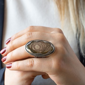 Royal Imperial Jasper Silver Ring, Handmade Silver Ring, Natural Stone Silver Ring