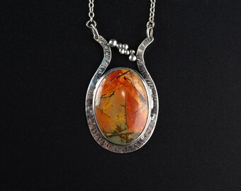 Red Creek Jasper Necklace – Natural Stone 925 Sterling Silver Jewelry