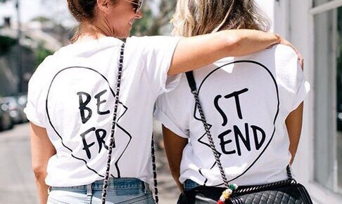 Beste vriend back print T-Shirt set een 