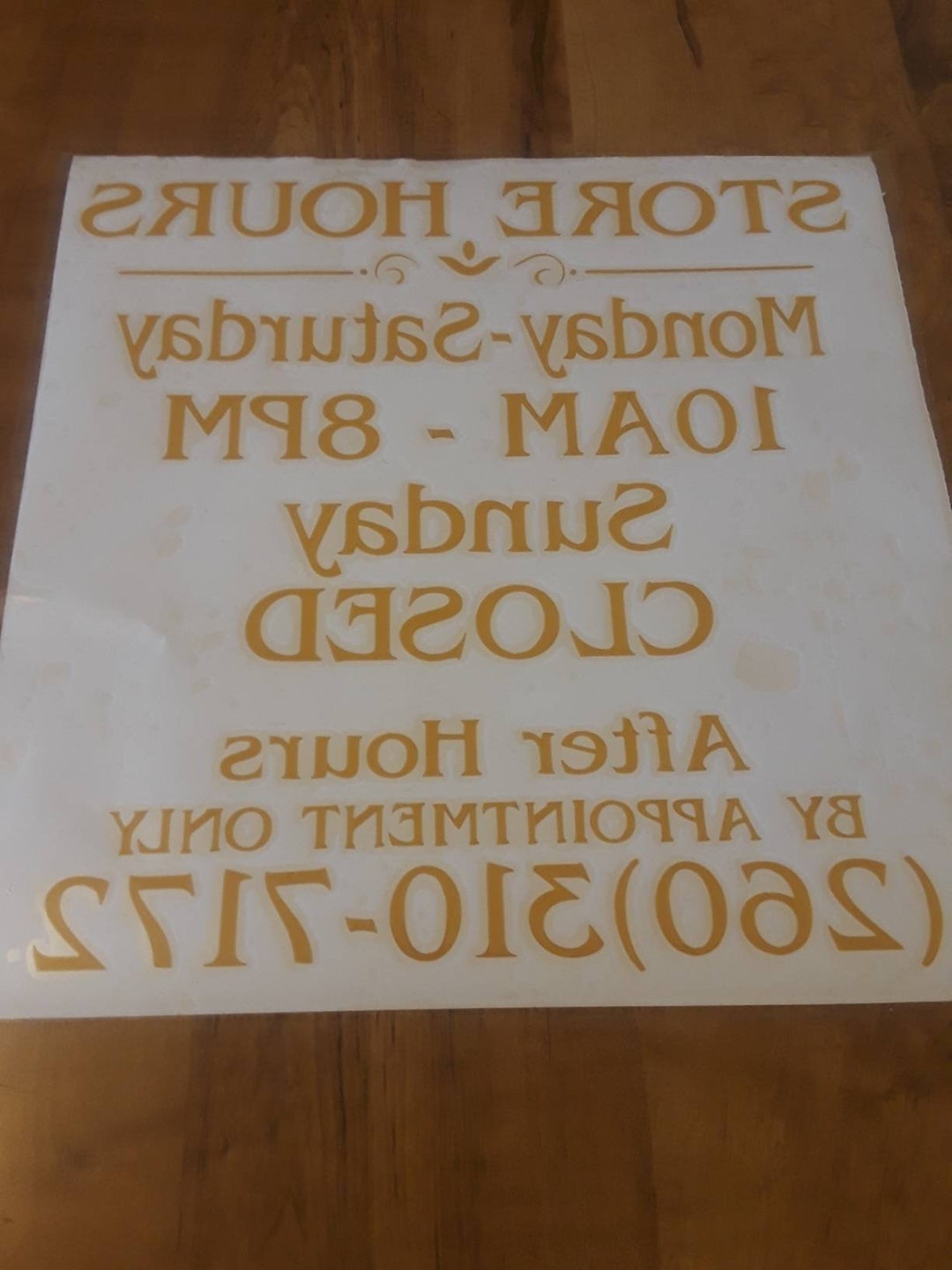 Store Hours Vinyl Decal Sign/store Hours Sign/storefront Sign/custom