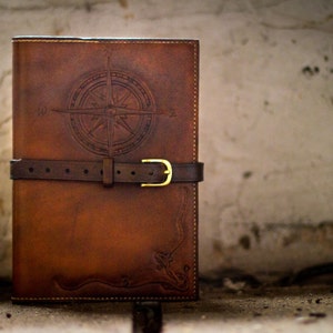 Handmade Tooled Leather Moleskin / A5 / Leuchtturm1917 Cover with Notebook