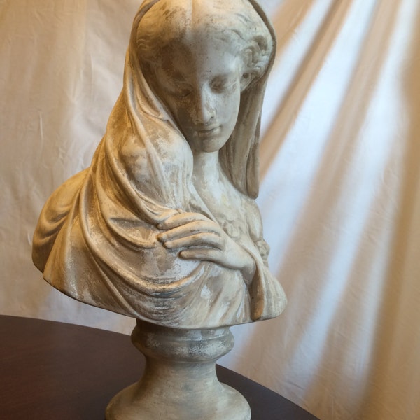 Vintage Virgin Mary Chalkware Bust
