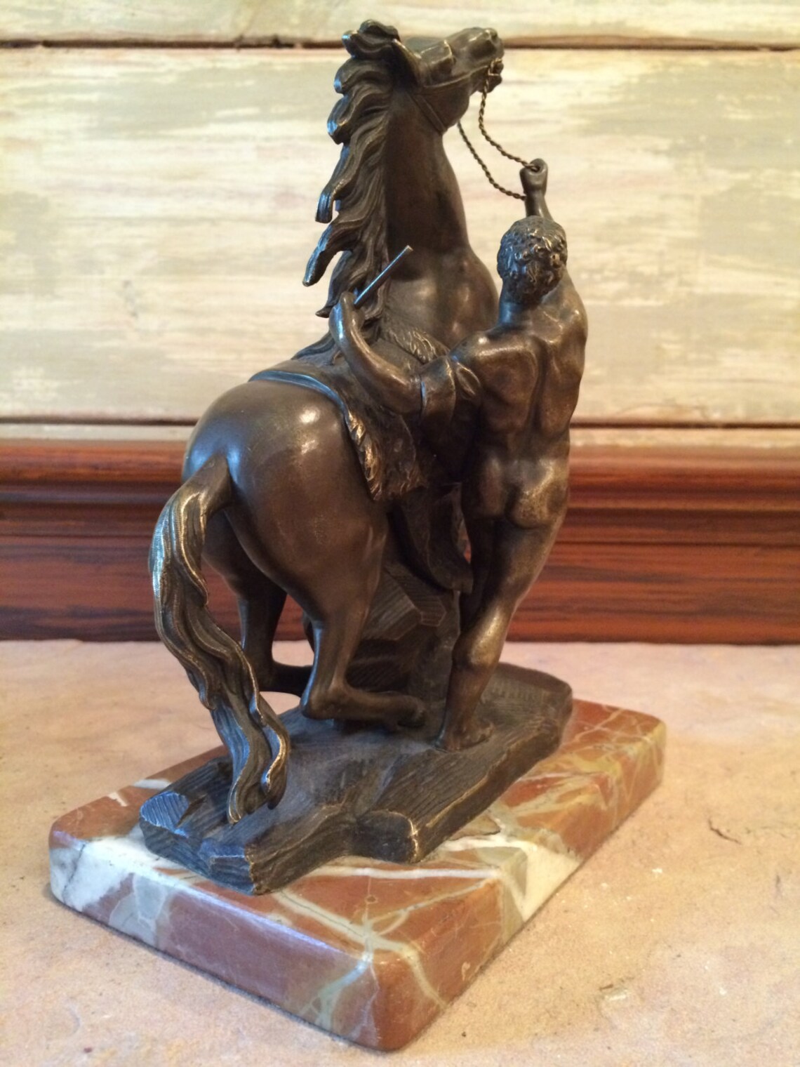 Man With Bucking Horse Bronze Statue Etsy