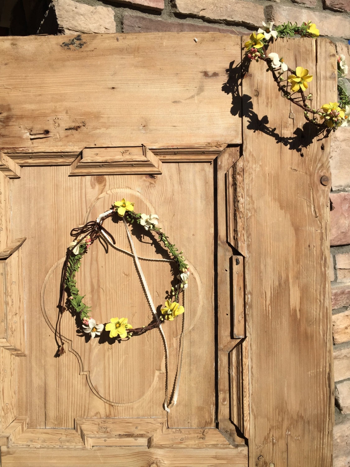 Yellow Floral Garland Flower Crown Etsy