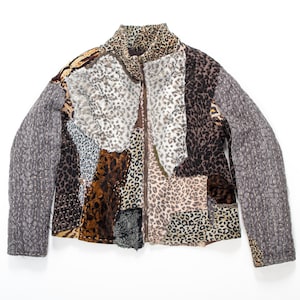 Jacke Leopard. Boro-Stil. Japanische Sashiko-Stickerei. Patchworkarbeiten