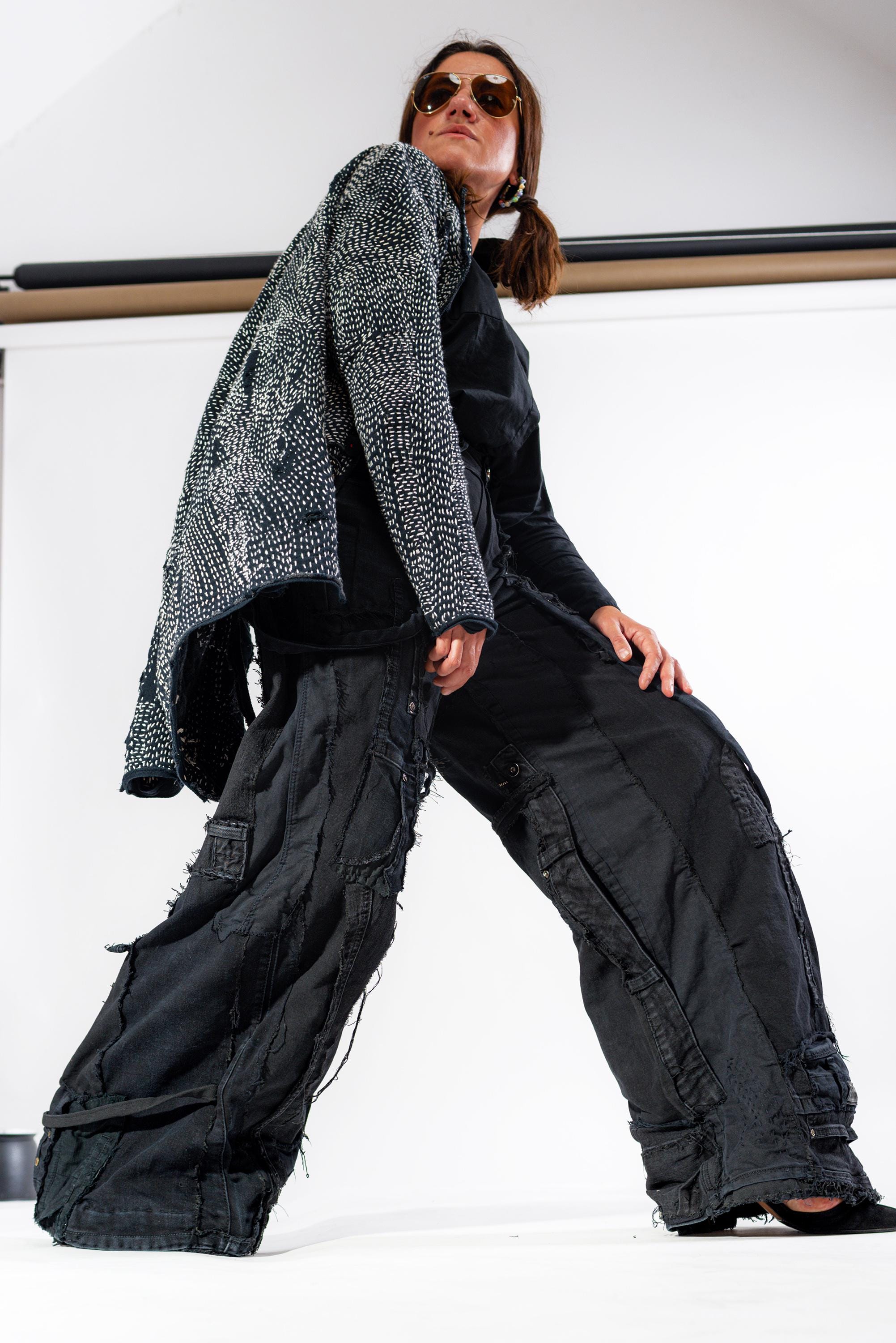 パンツ RADIANT patchwork blackdenim pants 即納】RADIANT patchwork blackdenim pants | 韓国ファッション