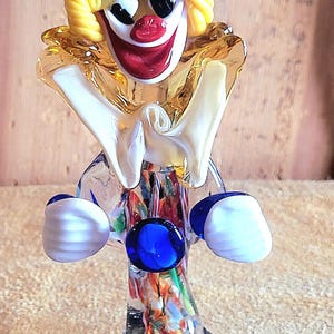 Italian Venetian  glass Clown . Vintage  from 1960s.  9 inches high. In perfect condition.