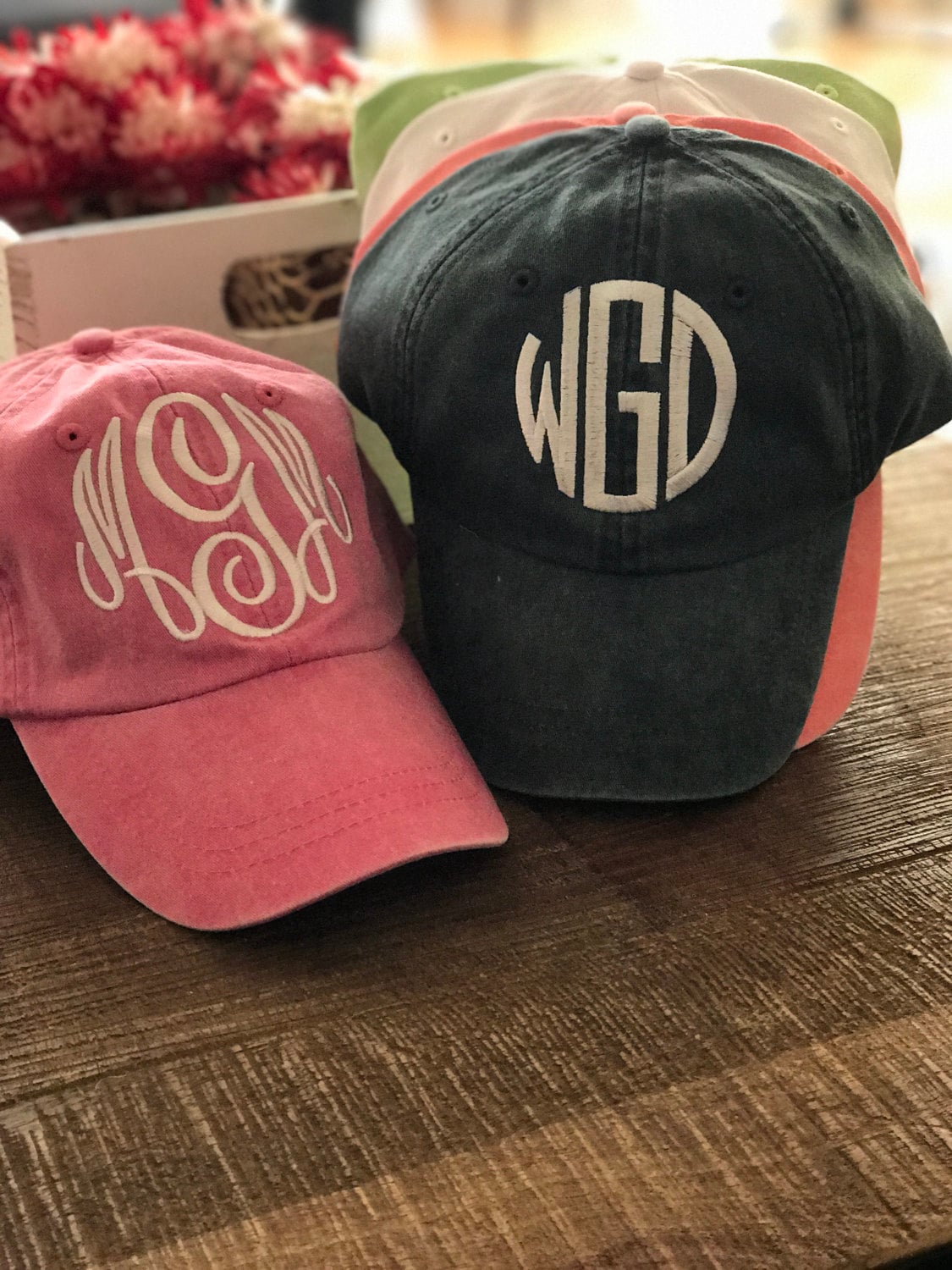 monogrammed baseball hats
