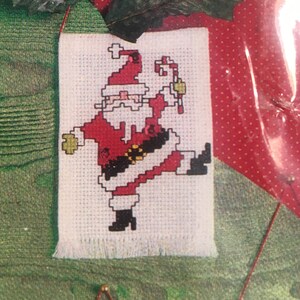 Kit de ponto cruz contado JOLLY SANTAS: conjunto de 10 em KIT fechado, algo especial #50596 Papai Noel engraçado