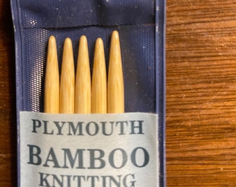 Druty dziewiarskie rozmiar 5, dwustronne (5,5 mm) bambusowe Premium - Plymouth - 6" długości - nowe w nieotwieranym opakowaniu - 5 sztuk