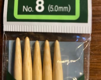 Druty dziewiarskie rozmiar 8 dwustronne (5,0 mm) bambusowe Premium - koniczyna - 7" długości - nowe w nieotwieranym opakowaniu - 5 sztuk