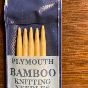 Knitting Needles Size 5 double point (5.5mm) Bamboo Premium - Plymouth - 6&quot; long - new in unopened package - 5 pieces