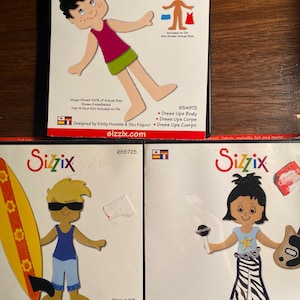 Muñeca o ropa a elegir Sizzix - Para máquina de rodillos Stampin' Up - manualidades con papel, creación de impresiones, fabricación de tarjetas - Black Die Originals / Bigz
