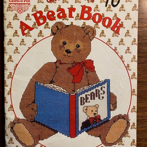 A Bear Book - Counted Cross Stitch Needlework - Gordon Fraser - 1984 - Charted Cross Stitch Designs -  Teddy  bear Family