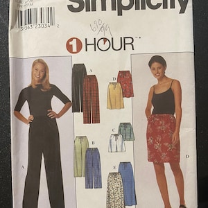 Misses / Damkjol & byxor, shorts 1 Hour Simplicity #8736 Mönster (oklippt) Enkel Enkel sömnad storlek XS - S - M