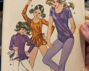 Leotard / Dance / Exercise / Wrap Skirt - Girl - Designer Kerstin Martensson - Kwik Sew 1214 - Pattern (uncut) size 8 to 14