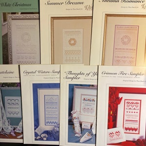 Cross Stitch Chart Samplers - Thea Dueck - Victoria Sampler - Choose: Christmas, Summer, Autumn, Lilac, Crystal, Thought, Crimson