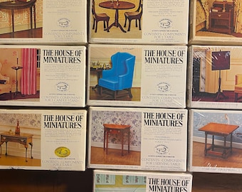 House of Miniatures Dollhouse Furniture Kit - Choose Hepplewhite Table,, Queen Anne, Chippendale Chair etc - Doll House Furniture