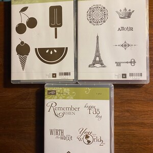 Stampin UP Roter Gummi Stempel Block Set - Neu / Wenig Gebraucht - Papierbasteln, Drucken, Karten machen, ideal für Kinder
