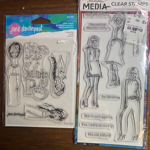 Timbro trasparente per collezione Fashion Doll/Bambine - Scegli Amicizia (Davenport) o Fashion Figure (Wakley) - creazione di carta, stampa di biglietti,
