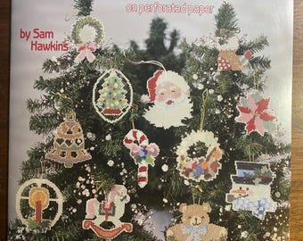 Counted Bead Christmas Ornaments Perforated Paper - Sam Hawkins  1992 Counted Thread Cross Stitch Chart - American School of Needlework 3595
