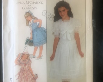 Child's / Girl's Jessica McClintock for Gunne Sax Dress Simplicity 8703 Pattern. uncut Size 8