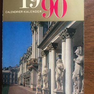 Russian Architecture 1990 The Environs of Leningrad Calendar - Grand Palace, Peel Tower, 3 Graces, Apollo Colonnade, Catherine Palace / Park