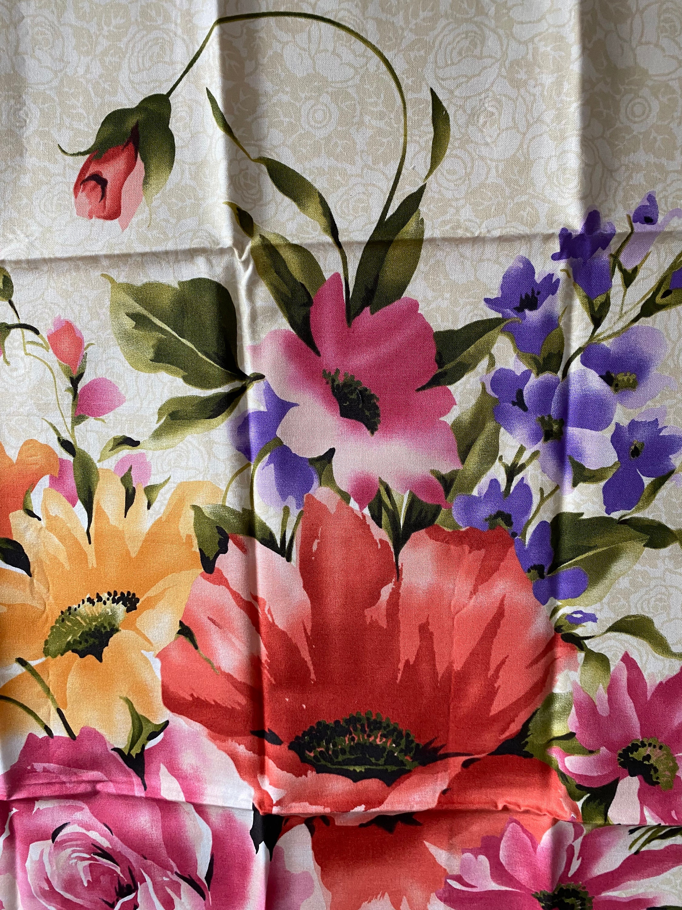 Spring Fabric Panel Patterns Le Spring Bouquet Flower Fabric Panel Sew - Appliqué, Quilting, Tote ...