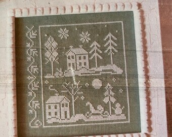 Snow White Winter Scene -  Sampler -  Little House Needleworks LHNPC 28 - Cross Stitch Embroidery Stitchery Kit