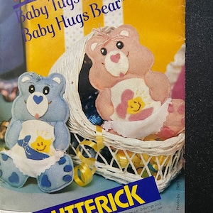 CARE BEAR Love-a-Lot-& Bedtime Bear Butterick Pattern 998   (uncut)   1984 - Ornaments - Gift Tags - Baby Shower Favor etc