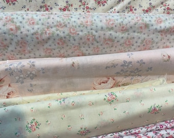 Pick a Pastel Fabric Flowers /  Roses / Pinks - Purples - Peach Sizes Apx 36&quot; x44&quot; wide