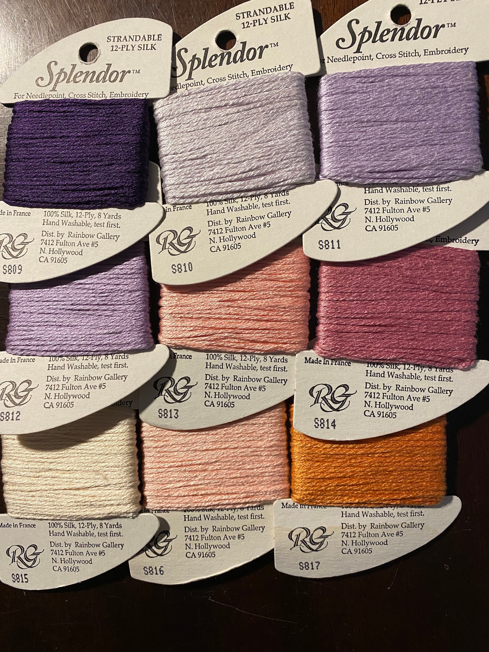 Splendor Silk No S800 to S869 - Specialty Needlework Floss Needlepoint ...