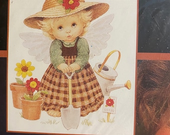 Garden Helper Angel Iron on Transfers - Vintage 1996 Dimensions - Easy for Beginners - Ready to transfer on Fabric #80377