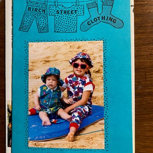 Overalls Sunsuit rompers and hat Boys Girls - Pattern - Birch Street Clothing  - Sizing 6 Mos - 4 Years  Uncut - Toddler / Children