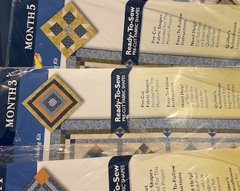 Mystic Blue - Joann's Quilt Block of the Month 2004 - Pick Quilt Block: Month 1, 3, 5 or 9 - New  Ready to Sew Blue / Green - Jo Ann