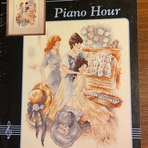 Piano Hour - Kolekcja haftów krzyżykowych Stoney Creek - Ulotka 59 z 1992 r. - Próbnik nici liczonych do haftu -
