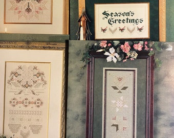 Cross Stitch Enhanced w/ Hardanger - Embroidery -  Emie Bishop  Cross N Patch - Choose - Guide, Chart, Counted Thread Needlepoint Design