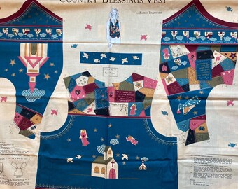 Country Blessing Vest Fabric Panel Ready to Sew,  - Size Adult